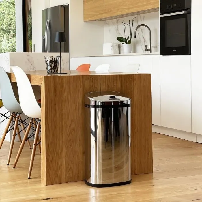 Kitchen Move LARGO Papelera de Cocina Automática 42 L Acero Inoxidable con Flejes 3