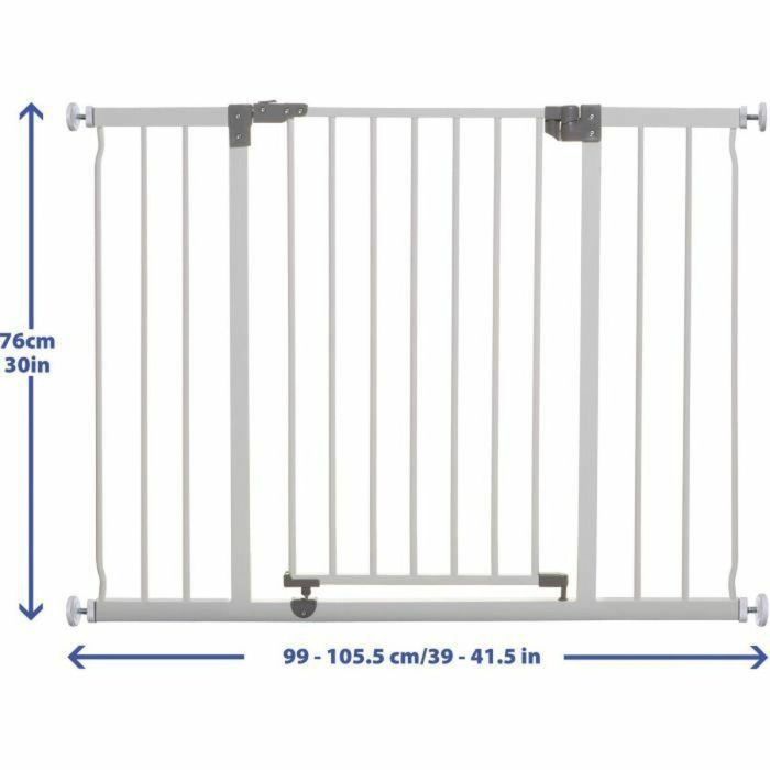 DREAMBABY Barrera de seguridad Extra grande LIBERTY - Por presión - L 99/105.5 x H 75 cm - Blanco 2