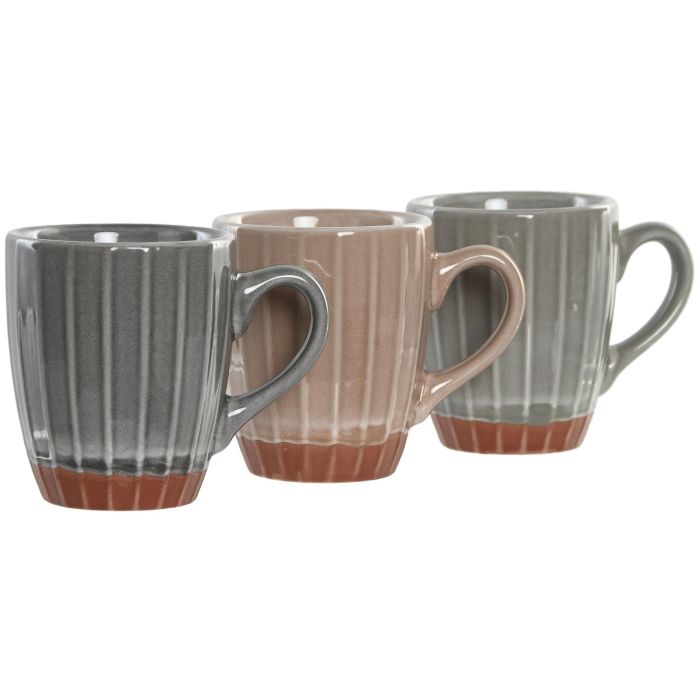 Taza Urban DKD Home Decor Gris Oscuro Beige 6 x 7.5 x 8 cm (12 Unidades) 1 Taza Urban DKD Home Decor Gris Oscuro Beige 6 x 7.5 x 8 cm (12 Unidades) 1