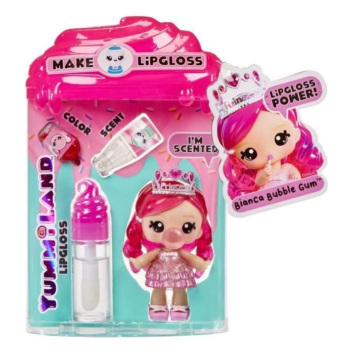 Yummiland - 1 muñeca de 10 cm y un brillo de labios con purpurina para crear - Bianca - Sabor chicle - A partir de 4 años 3 Yummiland - 1 muñeca de 10 cm y un brillo de labios con purpurina para crear - Bianca - Sabor chicle - A partir de 4 años 3