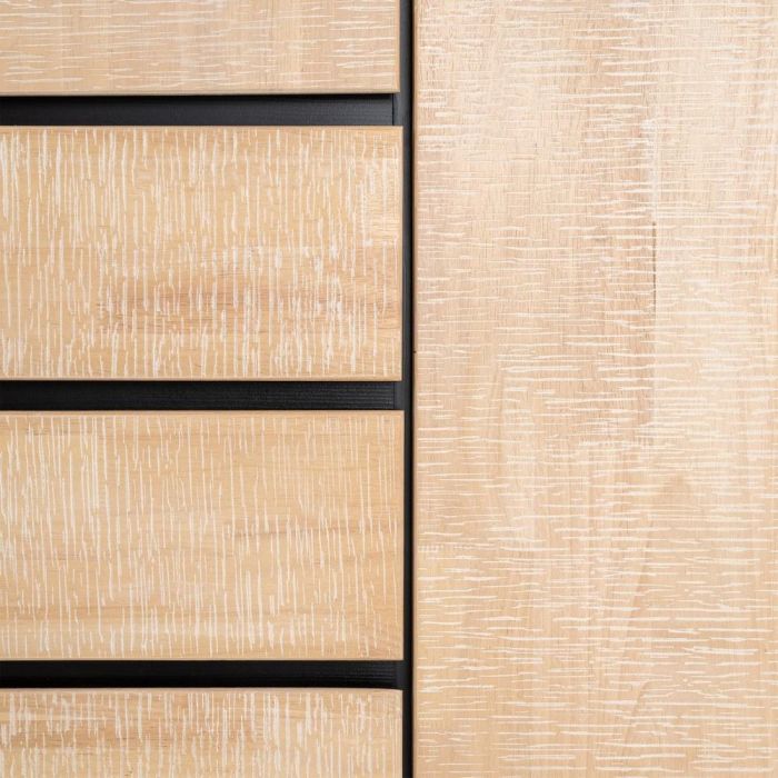 Armario Natural-Negro Madera-Metal 89,50 X 40 X 204 cm