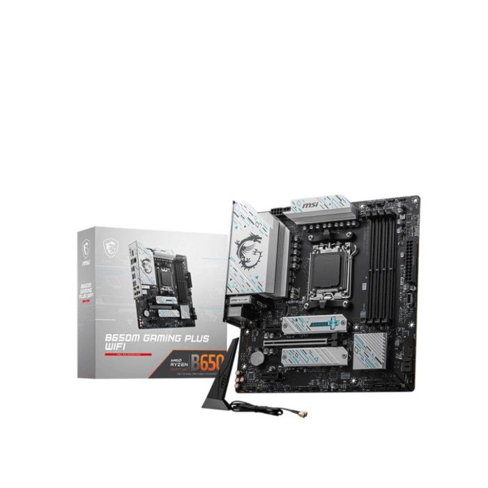 MSI B650M GAMING PLUS WiFi Placa Base Gaming para PC micro ATX AMD B650 Zócalo AM5, Soporta DDR5, Wi-Fi 6E, 2.5G Ethernet, Bluetooth 5.3 MSI B650M GAMING PLUS WiFi Placa Base Gaming para PC micro ATX AMD B650 Zócalo AM5, Soporta DDR5, Wi-Fi 6E, 2.5G Ethernet, Bluetooth 5.3
