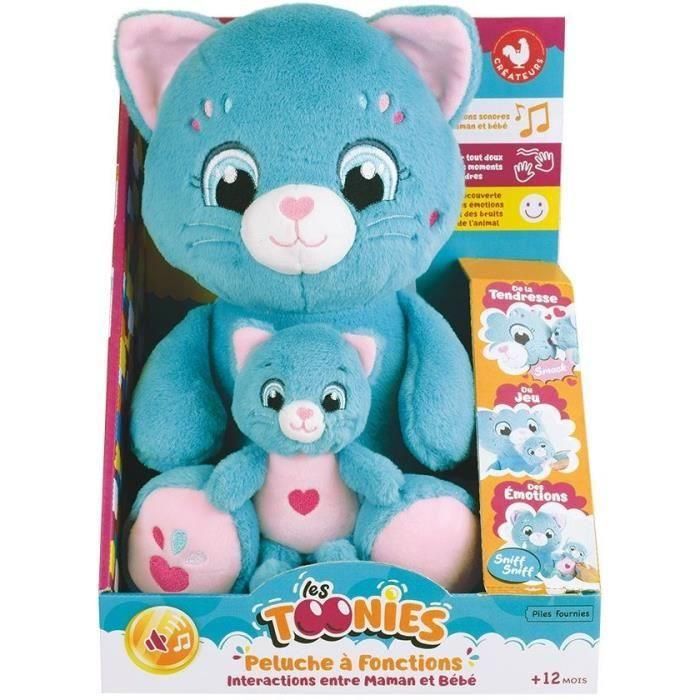 JEMINI JEM3298060244985 Peluche Suave Toonies: Mamá Gata Interactiva y su Cría - +/- 26 cm, 6 Funciones 0 JEMINI JEM3298060244985 Peluche Suave Toonies: Mamá Gata Interactiva y su Cría - +/- 26 cm, 6 Funciones 0