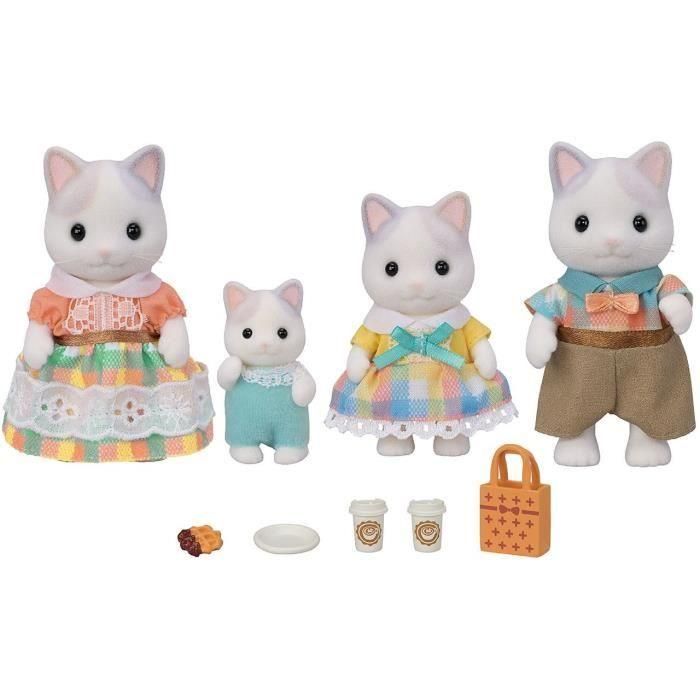 Sylvanian Families 5738 Familia Gato Latte: Set 4 Figuras Daniela y Matteo con Accesorios, Juguete Niños +3 Años 3