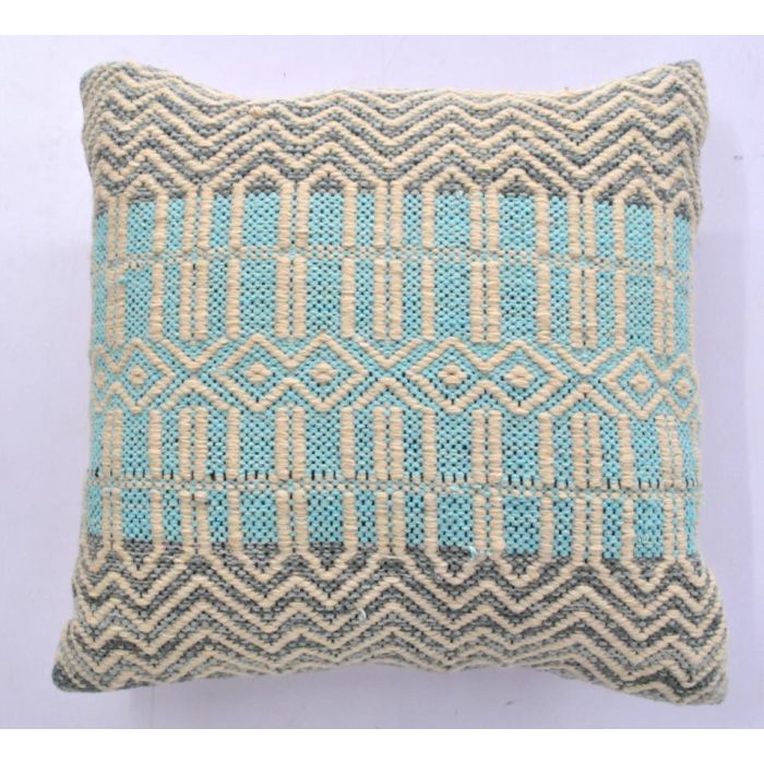 DKD Home Decor Onari Sillon Estilo Boho en Algodon y Hierro, Azul y Blanco, 74x65x90 cm 1