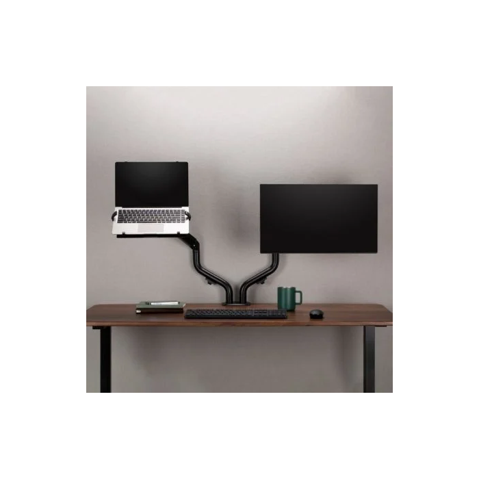 AISENS - SOPORTE DE MESA CONTRAPESO GIRATORIO E INCLINABLE PARA PORTATIL Y MONITOR/TV 8KG DE 17-32, NEGRO 4