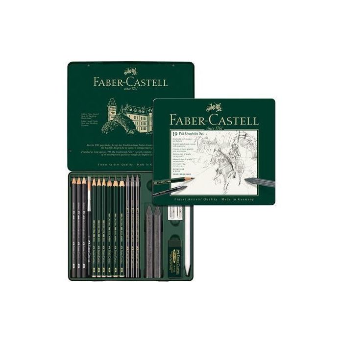 Faber Castell Lápices De Grafito Pitt Set De 19 En Estuche Metálico 1 Faber Castell Lápices De Grafito Pitt Set De 19 En Estuche Metálico 1