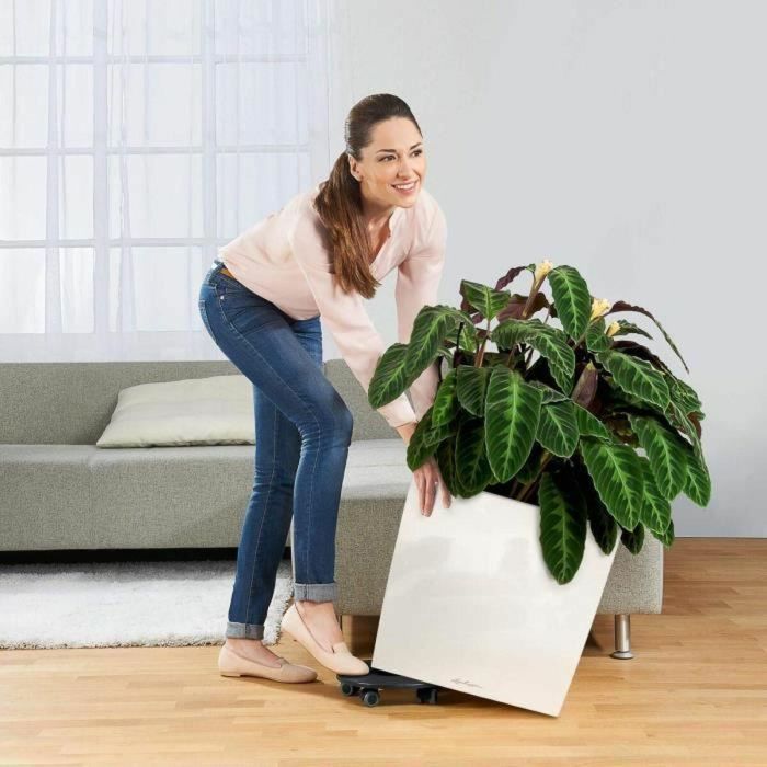 Lechuza LEC4008789165602 Maceta Cube Premium 50 blanco brillante resistente a la intemperie y a los rayos UV 3