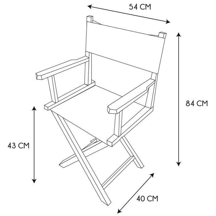 Home Deco Factory Silla Director plegable "Artiste" de madera y tela, altura asiento 43cm, medidas 54x40x87cm, soporta 110kg 6 Home Deco Factory Silla Director plegable "Artiste" de madera y tela, altura asiento 43cm, medidas 54x40x87cm, soporta 110kg 6