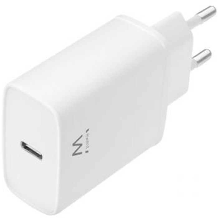 Ewent EW1320 Cargador USB-C 20W con Power Delivery para iPhone 12 y dispositivos Android, carga rápida
