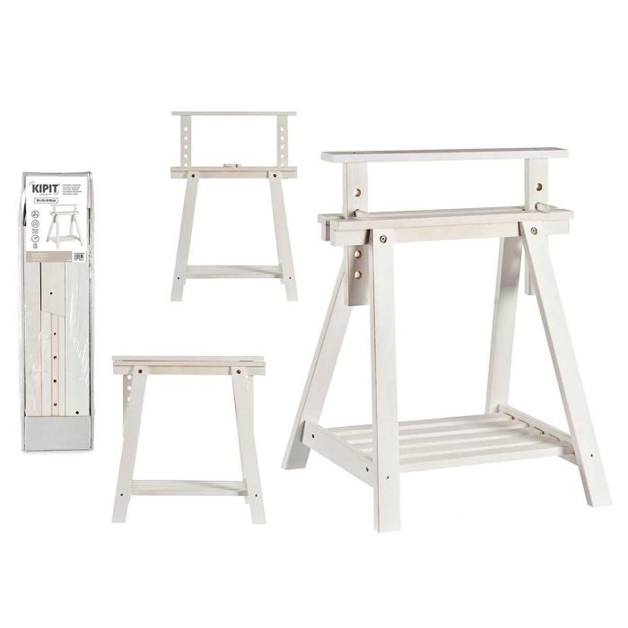 Kipit Caballete Regulable de Madera Blanco 18x11x71 cm Kipit Caballete Regulable de Madera Blanco 18x11x71 cm