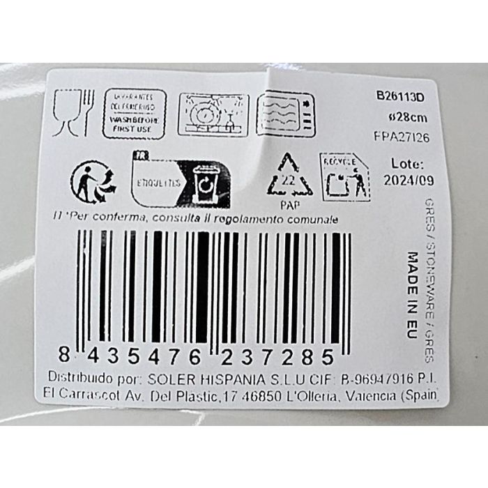 La Mediterranea Plato Pasta Risotto 28 cm Colección Barroc (6 Unidades) 5