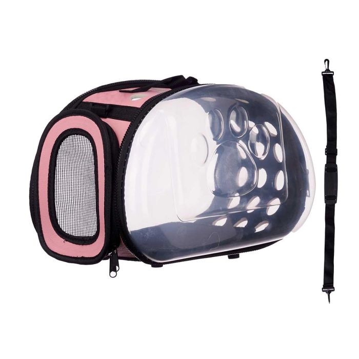 Transportin Transparente Rosa Pequeño Mascow 37X22CM (6 Unidades) 1 Transportin Transparente Rosa Pequeño Mascow 37X22CM (6 Unidades) 1