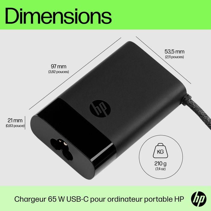 HP Cargador para portátil USB-C de 65W, compatible con la mayoría de dispositivos USB-C 10
