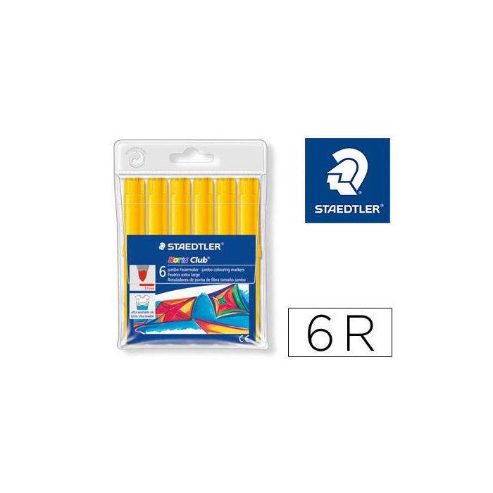 Rotulador Staedtler Color Jumbo Trazo 3 mm Unicolor Amarillo 6 unidades