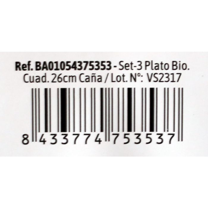 Set de 3 Platos Biodegradables Cuadrados 26 cm Algon (24 Cajas) 8 Set de 3 Platos Biodegradables Cuadrados 26 cm Algon (24 Cajas) 8
