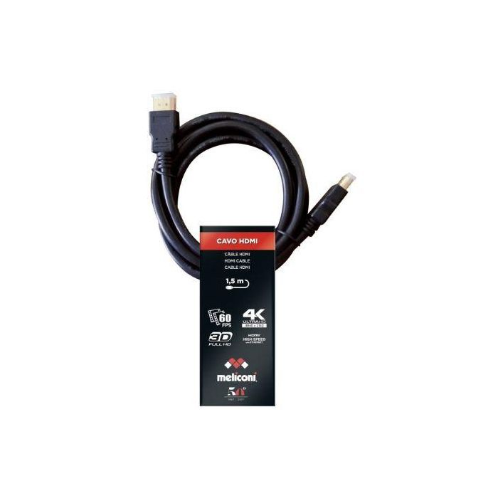 Cable HDMI 4K Meliconi 497002/ HDMI Macho - HDMI Macho/ 1.5m/ Negro 1