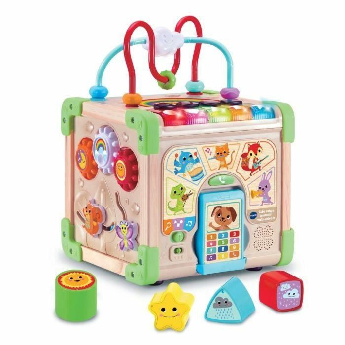 Vtech Baby VT3417766171054 Cubo Naturaleza Multiactividad Interactivo, Juguete Educativo de Madera Certificado FSC para Desarrollo Sensorial 5