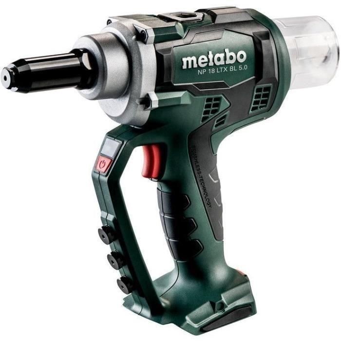 Remachadora de batería - METABO - NP 18 LTX BL 5.0 - 18 V - MetaBOX 145 L