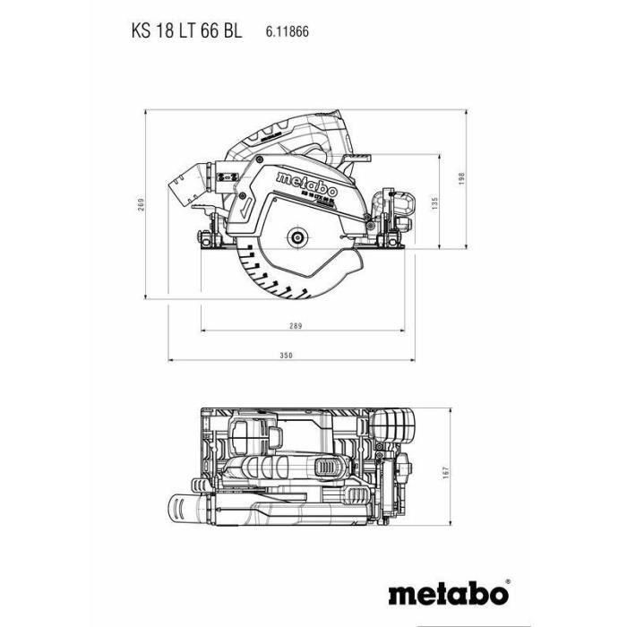 Sierra circular portátil a batería - METABO - KS 18 LTX 66 BL - 18 V - hoja de sierra circular de metal duro 5