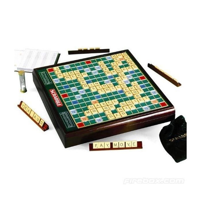 Megableu Scrabble Prestige - Juego de Mesa Versión de Lujo con Tablero Elevado para Estabilidad de Letras y Acabado Caoba 1 Megableu Scrabble Prestige - Juego de Mesa Versión de Lujo con Tablero Elevado para Estabilidad de Letras y Acabado Caoba 1
