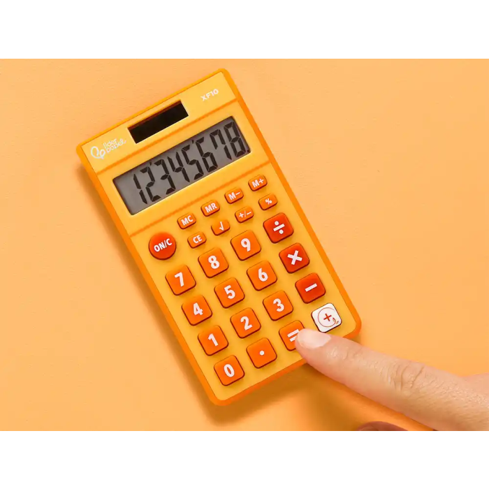 Liderpapel xf10 Calculadora Bolsillo 8 Dígitos Solar y Pilas 115x65x8 mm Naranja 5