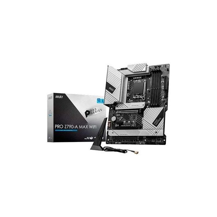 MSI PRO Z790-A MAX WiFi Placa Base Intel Z790 LGA 1700 ATX DDR5 hasta 7200MHz, Wi-Fi 6, Bluetooth 5.3, Ethernet 2.5G MSI PRO Z790-A MAX WiFi Placa Base Intel Z790 LGA 1700 ATX DDR5 hasta 7200MHz, Wi-Fi 6, Bluetooth 5.3, Ethernet 2.5G