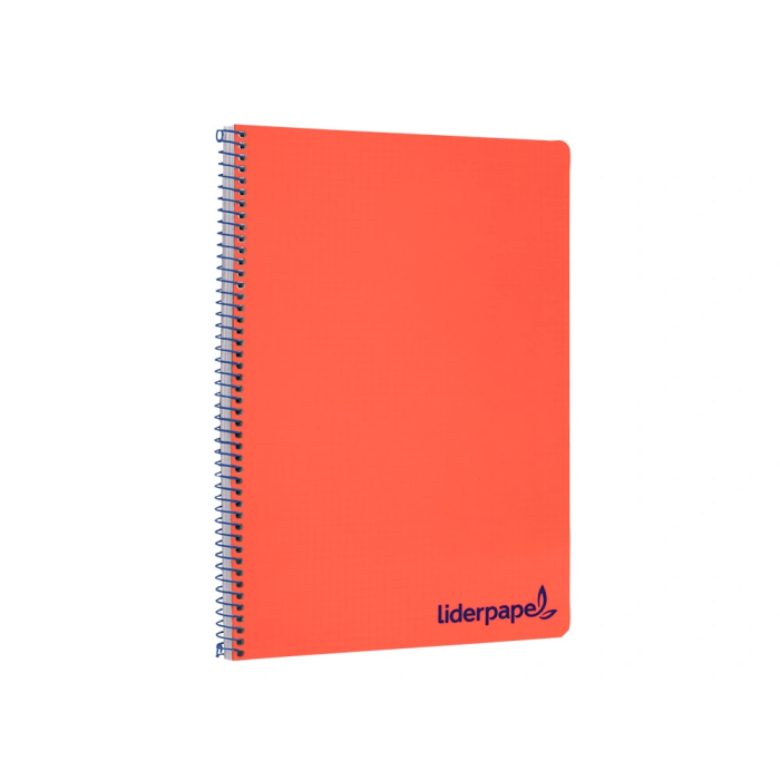 Liderpapel wonder Cuaderno espiral A4 tapa plástico 80 hojas 90gr cuadro 4mm con margen color rojo 3