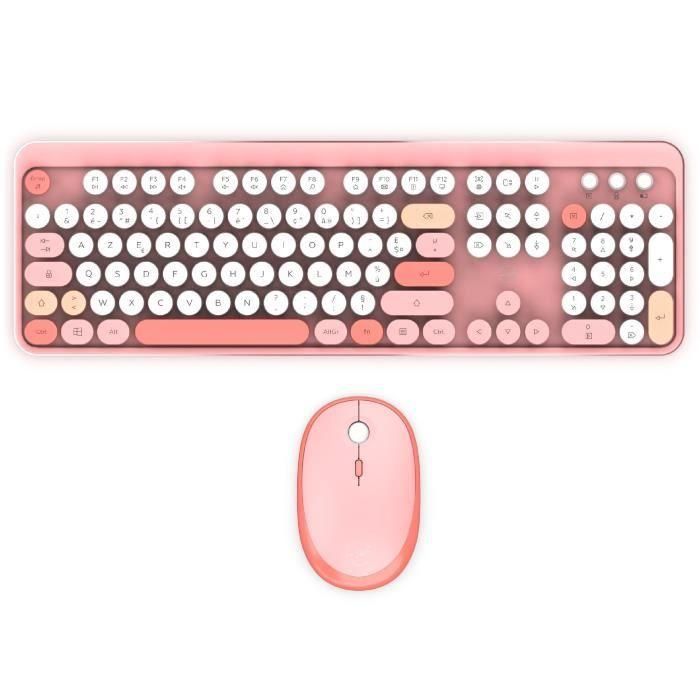 Combo teclado + mouse inalámbrico - MOBILITY LAB - Pure Color - Rosa - Diseño ergonómico - Escritura discreta Combo teclado + mouse inalámbrico - MOBILITY LAB - Pure Color - Rosa - Diseño ergonómico - Escritura discreta