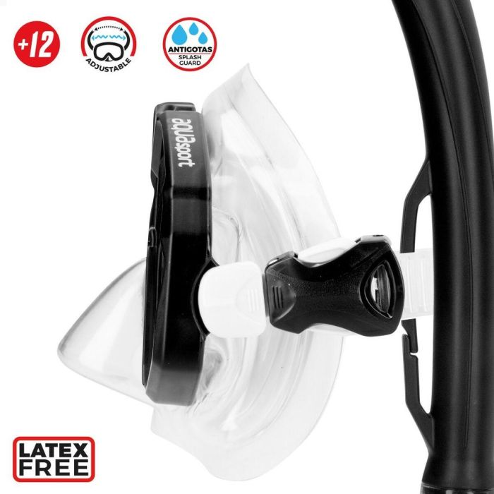 Gafas de Buceo con Tubo y Aletas AquaSport Negro Adultos (2 Unidades) 4 Gafas de Buceo con Tubo y Aletas AquaSport Negro Adultos (2 Unidades) 4