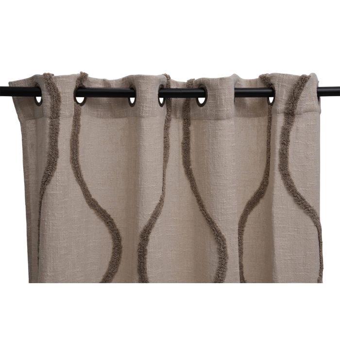Cortina Boho DKD Home Decor Beige 260 x 140 cm (2 Unidades) 2 Cortina Boho DKD Home Decor Beige 260 x 140 cm (2 Unidades) 2