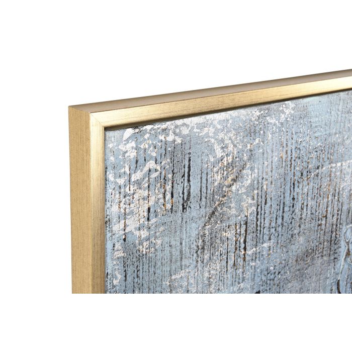 DKD Home Decor Cuadro Moderno Azul Dorado 131 x 131 x 3.8 cm Abstracto Lienzo y PS 1