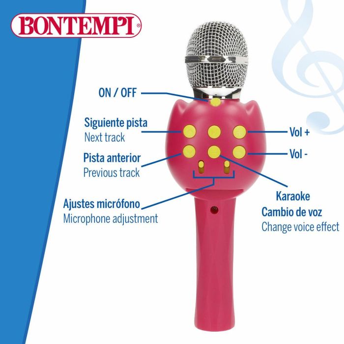 Micrófono Karaoke Bontempi 6 Unidades 4 Micrófono Karaoke Bontempi 6 Unidades 4