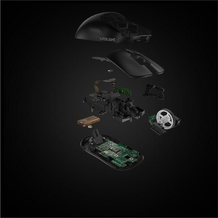 Logitech PRO X SUPERLIGHT Wireless Gaming Mouse, RF Wireless, Lithium Polymer (LiPo), Black 6 Logitech PRO X SUPERLIGHT Wireless Gaming Mouse, RF Wireless, Lithium Polymer (LiPo), Black 6
