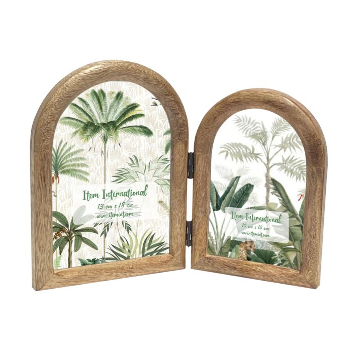 Marco Foto 10X15 Tropical DKD Home Decor Natural 2.5 x 20 x 27 cm Set de 2