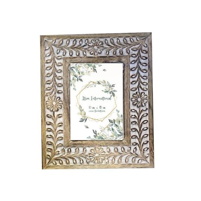 Marco Foto 10X15 Indio DKD Home Decor Blanco Natural 2 x 26.5 x 21 cm