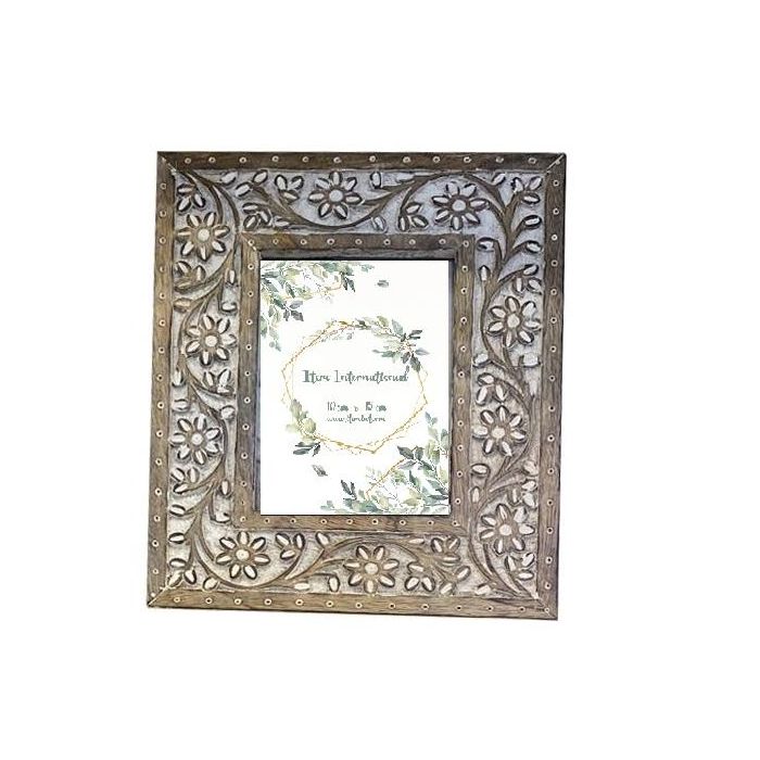 Marco Foto 10X15 Indio DKD Home Decor Blanco Natural 2 x 26.5 x 21 cm