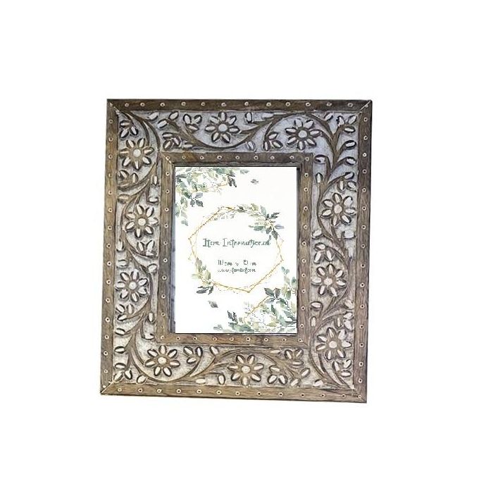 Marco Foto 15X20 Indio DKD Home Decor Blanco Natural 2 x 31.5 x 26.5 cm