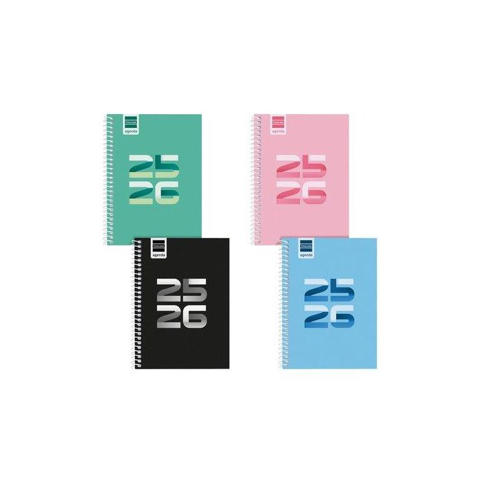 Agenda Escolar (2025-26) Finocam Cool Espiral Tapa Extradura S/V Apais. 8º 120X164 Surtido Pack De 8