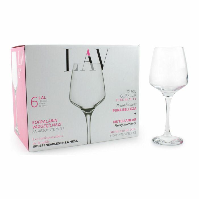 Set de 6 copas para vino y agua 400 cc - Lav (4 Cajas) Set de 6 copas para vino y agua 400 cc - Lav (4 Cajas)