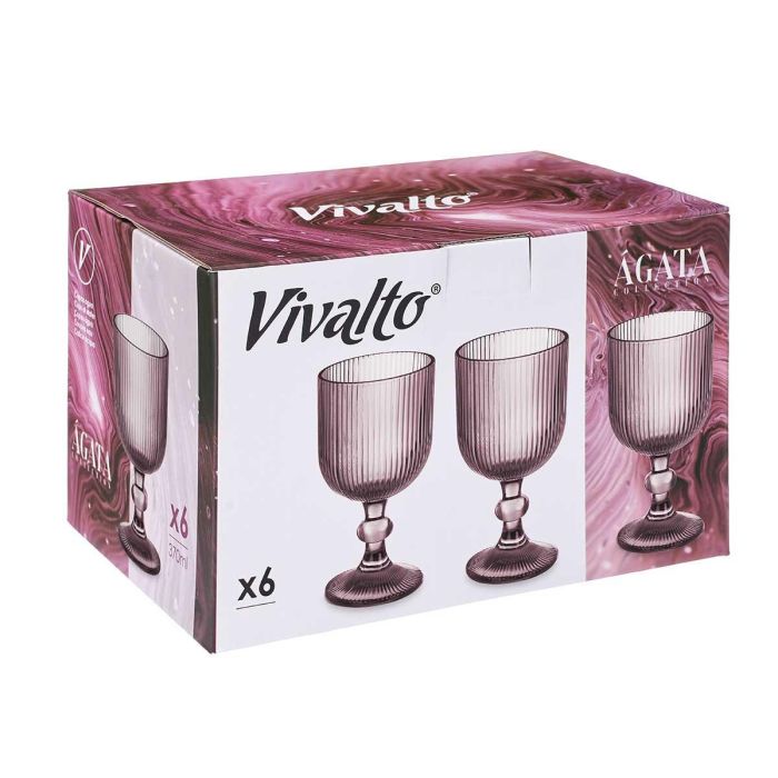 Copa Rosa Rayas 260 ml Vivalto - Vidrio, 7.9x14x7.9 cm (24 Unidades) 2 Copa Rosa Rayas 260 ml Vivalto - Vidrio, 7.9x14x7.9 cm (24 Unidades) 2