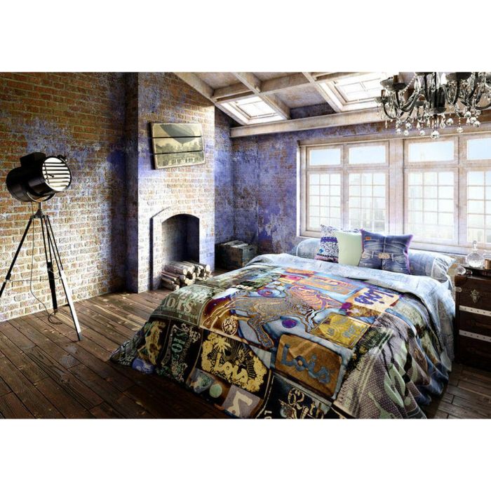 Juego de funda nórdica Lois LABELS P. Azul Cama de 150 240 x 230 cm 4 Piezas 1 Juego de funda nórdica Lois LABELS P. Azul Cama de 150 240 x 230 cm 4 Piezas 1