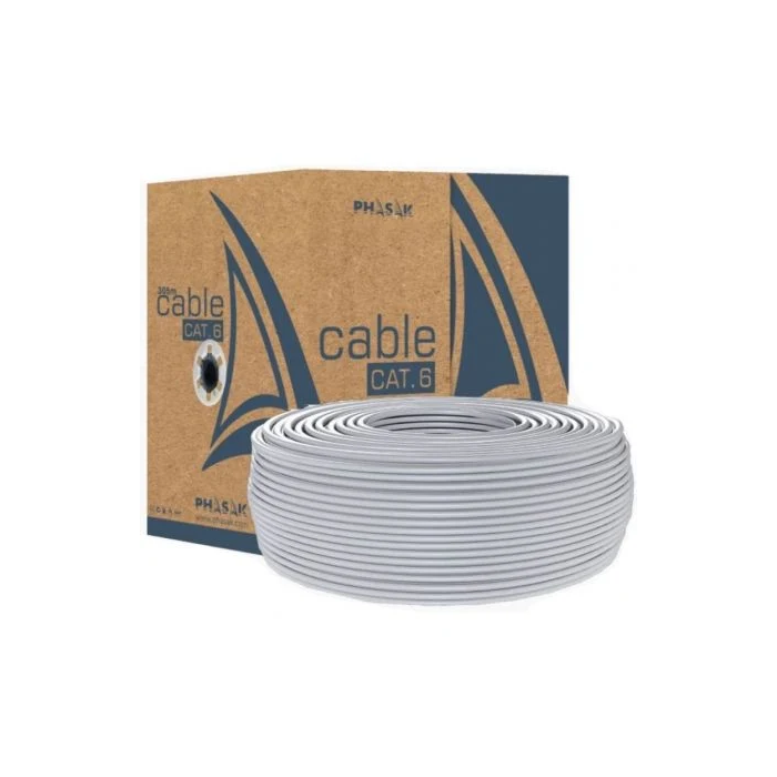 Phasak PHR 6100 Bobina de Cable RJ45 UTP Cat.6 CCA Sólido AWG23 100m