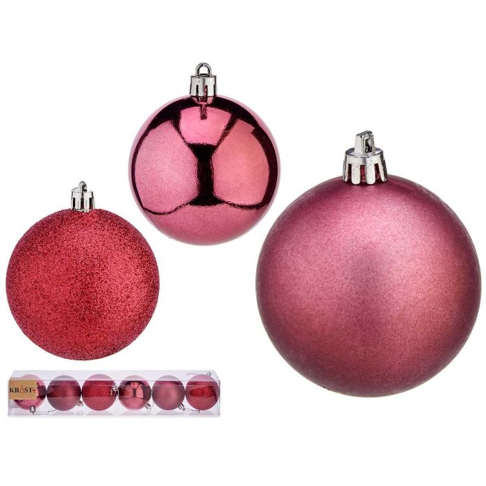 Set 6 Bolas Navidad Rosa Oscuro 7 cm - Krist+ (36 Unidades) Set 6 Bolas Navidad Rosa Oscuro 7 cm - Krist+ (36 Unidades)