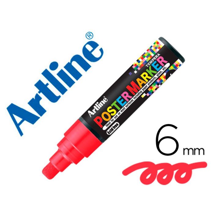 Rotulador Artline Poster Marker Epp-6-Roj Punta Redonda 6 mm Color Rojo