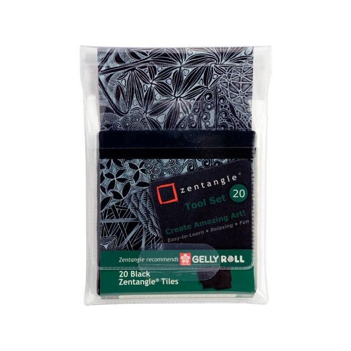 Talens Sakura Zentangle Tool Set - 20 Tarjetas 89x89 mm Negro