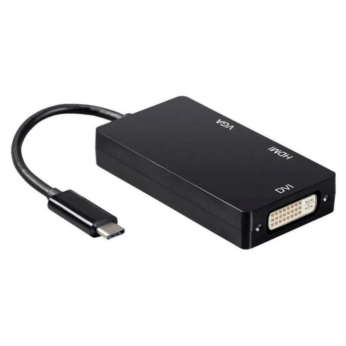 AISENS - CONVERSOR USB-C A DVI/HDMI/VGA, USB-C/M-DVI/H-HDMI/H-VGA/H, NEGRO, 15CM 1