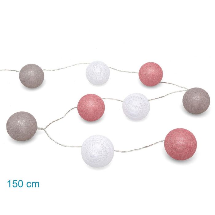KioKids Guirnalda LED Rosa 1,5M con 9 Bolas de Colores a Pilas para Habitación Infantil 1