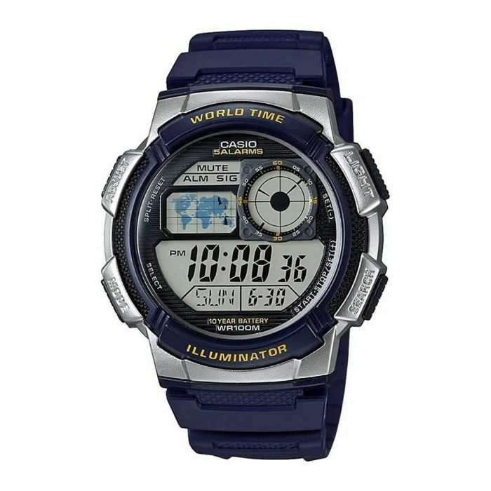 Reloj Hombre Casio WORLD TIME ILLUMINATOR - 5 ALARMS, 10 YEAR BATTERY Negro Gris (Ø 40 mm) (Ø 43 mm) 0 Reloj Hombre Casio WORLD TIME ILLUMINATOR - 5 ALARMS, 10 YEAR BATTERY Negro Gris (Ø 40 mm) (Ø 43 mm) 0