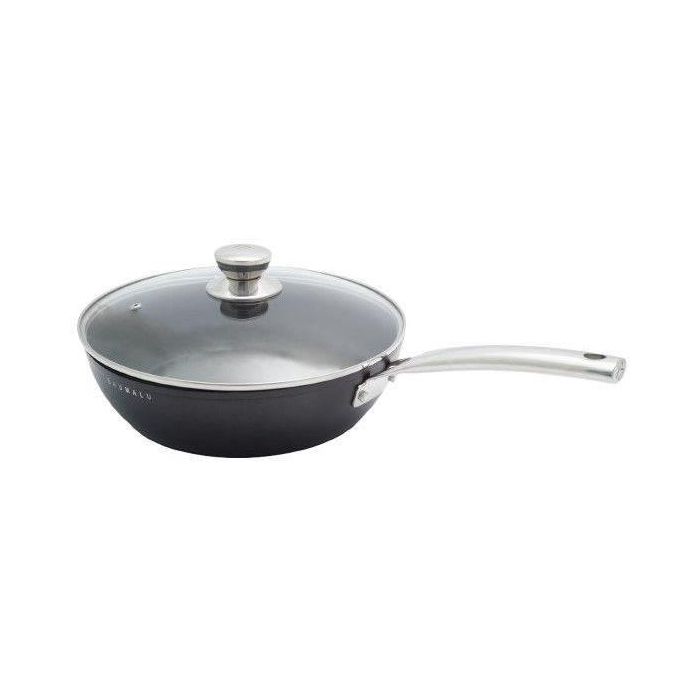 Batería de cocina - Todo tipo de fuegos, incluida inducción - Baumalu - Aluminio forjado - Antiadherente - 4 piezas - Negro 4